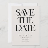 Moderne Minimalistische, mutige Typografie-Hochzei Save The Date (Vorderseite)