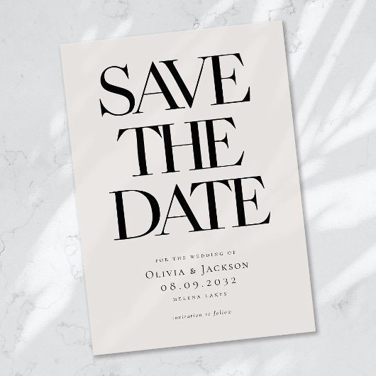 Moderne Minimalistische, mutige Typografie-Hochzei Save The Date