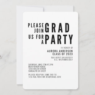 Moderne Minimalistische, mutige Typografy Graduati Einladung