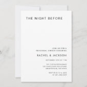 Moderne Minimalistische Nacht vor dem Probe Einladung (Vorderseite)