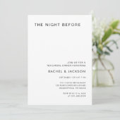 Moderne Minimalistische Nacht vor dem Probe Einladung (Stehend Vorderseite)