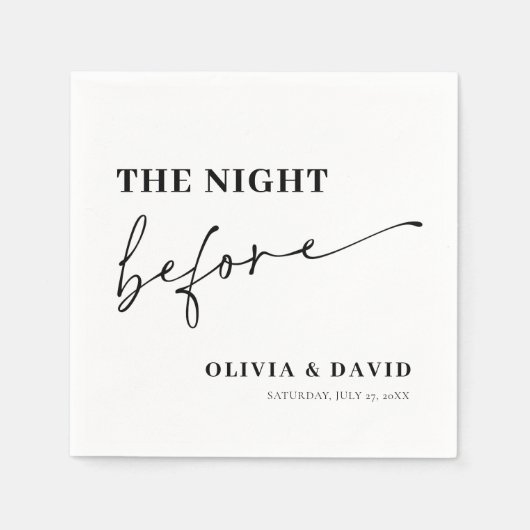 Moderne Minimalistische Nacht vor dem Probe Serviette (Vorderseite)