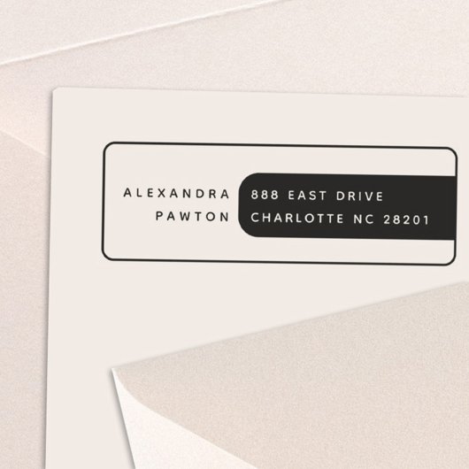 Moderne Minimalistische Name- und Adressselbstkleb Permastempel