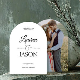 Moderne Minimalistische Namen Kalligrafie Schwarze Einladung