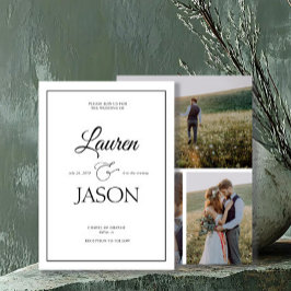 Moderne Minimalistische Namen Kalligraphie Black 3 Einladung