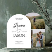 Moderne Minimalistische Namen Kalligraphie Black 3 Einladung