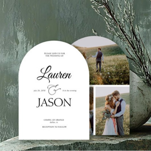 Moderne Minimalistische Namen Kalligraphie Black 3 Einladung