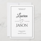 Moderne Minimalistische Namen Kalligraphie Black 3 Einladung (Vorderseite)