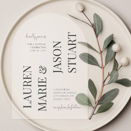 Moderne Minimalistische Namen Kalligraphie Black Acryleinladungen