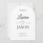 Moderne Minimalistische Namen Kalligraphie Black Einladung (Vorderseite)