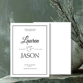 Moderne Minimalistische Namen Kalligraphie Black Einladung