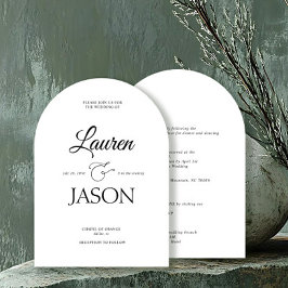 Moderne Minimalistische Namen Kalligraphie Black Einladung