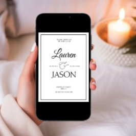 Moderne Minimalistische Namen Kalligraphie Black Einladung