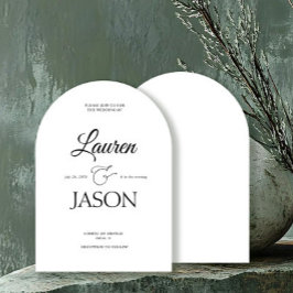 Moderne Minimalistische Namen Kalligraphie Black Einladung