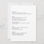 Moderne Minimalistische Namen Kalligraphie Black Einladung (Rückseite)