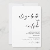 Moderne minimalistische Namen kalligraphische schw Einladung (Vorderseite)