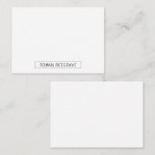 Moderne Minimalistische Namensflachkarte Mitteilungskarte (Vorne/Hinten)