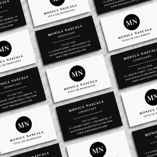 Moderne minimalistische Namensinitialen Monogramm Visitenkarte