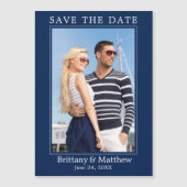 Moderne Minimalistische Navy Blue Magnetic Save th Magnetkarte (Vorderseite)