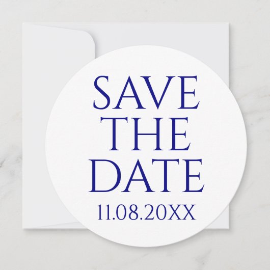 Moderne Minimalistische Navy Blue Save the Date ru Einladung (Vorderseite)