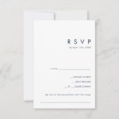 Moderne Minimalistische Navy Blue Song Request RSV RSVP Karte (Vorderseite)