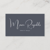 Moderne Minimalistische Navy-Script Visitenkarte (Vorderseite)