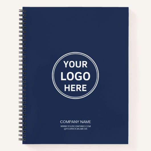Moderne Minimalistische Navyblaue Eigenmarke Notizblock (Vorderseite)