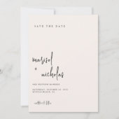 Moderne Minimalistische neutrale Foto-Hochzeit Save The Date (Vorderseite)