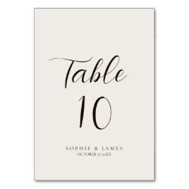 Moderne Minimalistische neutrale Hochzeit Tischnummer