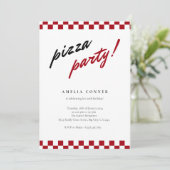 Moderne Minimalistische neutrale Pizzabehandlung P Einladung (Stehend Vorderseite)