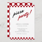 Moderne Minimalistische neutrale Pizzabehandlung P Einladung (Vorne/Hinten)