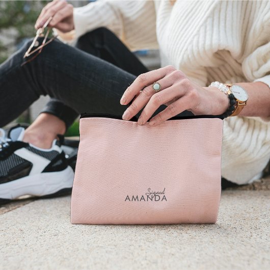 Moderne minimalistische neutrale Trauzeugin Zubehörtasche