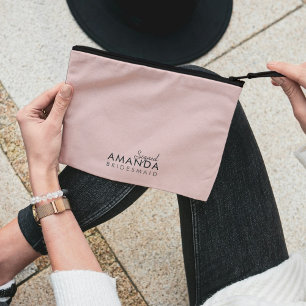 Moderne minimalistische neutrale Trauzeugin Zubehörtasche