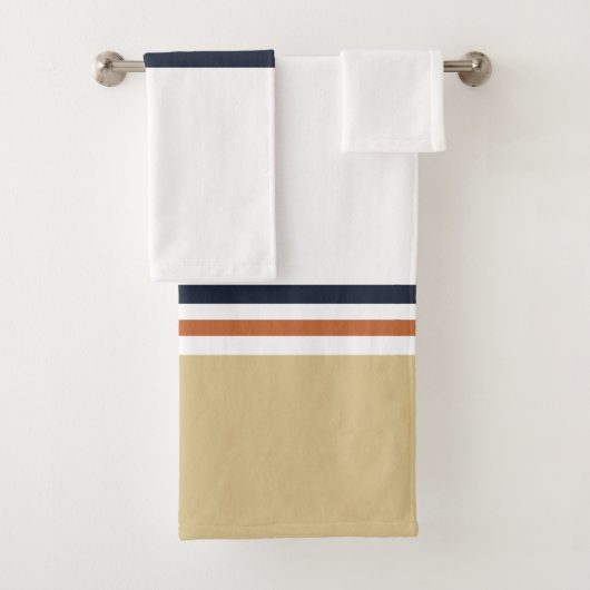 Moderne Minimalistische New Season Strips Badhandtuch Set (Insitu)