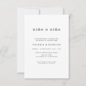 Moderne Minimalistische Nino oder Nina Spanische G Einladung (Vorderseite)