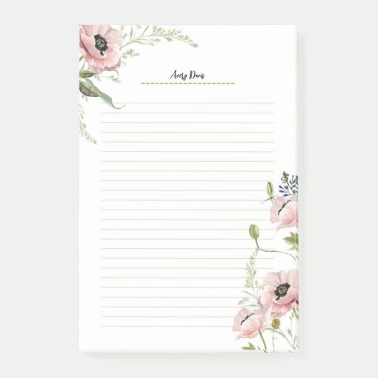 Moderne Minimalistische Noten Post-it Klebezettel (Vorderseite)