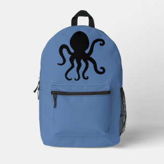 Moderne Minimalistische Octopus-Silhouette Bedruckter Rucksack