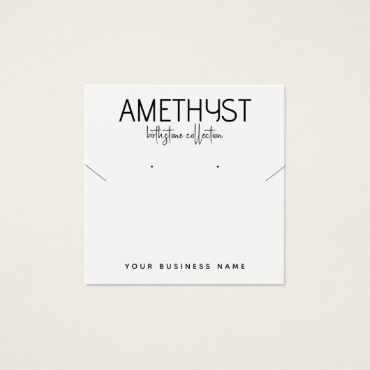 Moderne minimalistische Ohrring-Schmuckkarte (Vorderseite)