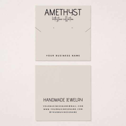 Moderne minimalistische Ohrring-Schmuckkarte (Vorne & Hinten)