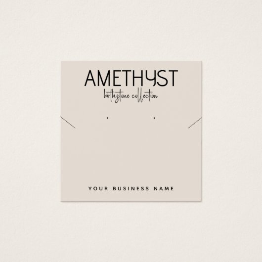 Moderne minimalistische Ohrring-Schmuckkarte (Vorderseite)