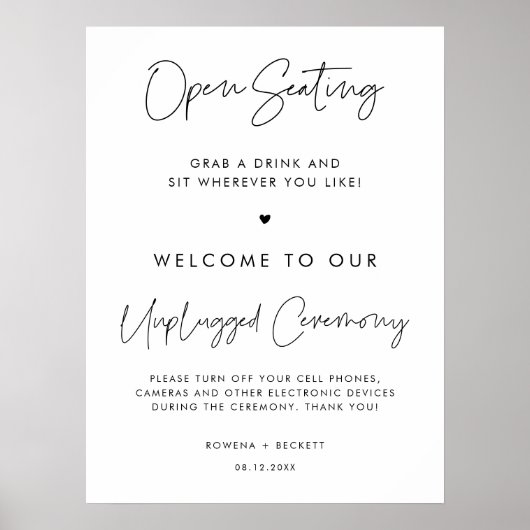 Moderne Minimalistische Open-Sites Unplugged Zerem Poster (Vorne)