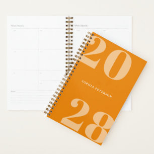 Moderne Minimalistische Orange Bold Typografie Planer