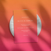 Moderne, Minimalistische Orangefarbene Hochzeit Einladung