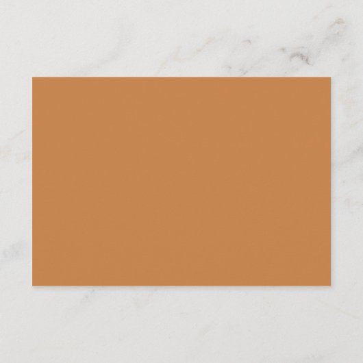 Moderne Minimalistische Orangefarbene Hochzeitsdet Begleitkarte (Rückseite)