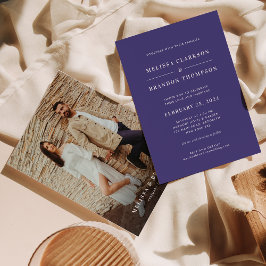 Moderne Minimalistische Orchid Lila Foto Hochzeit Einladung