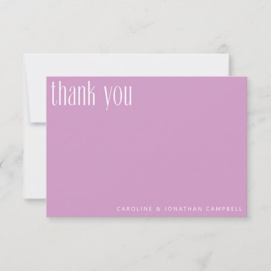 Moderne, Minimalistische Orchideenhochzeit als Dankeskarte (Vorderseite)