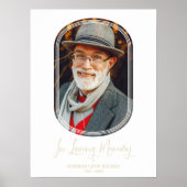 Moderne Minimalistische Oval Effect Foto Beerdigun Poster (Vorne)