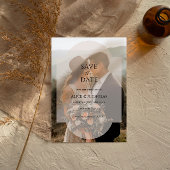 Moderne Minimalistische Overlay-Foto-Hochzeit Save The Date