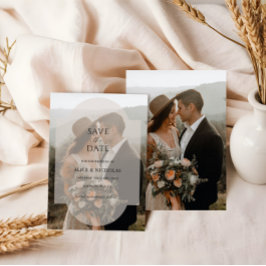 Moderne Minimalistische Overlay-Foto-Hochzeit Save The Date