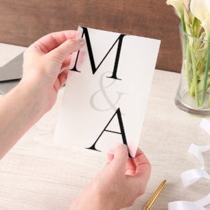 Moderne Minimalistische Overlay-Hochzeit Pergament Einladungen